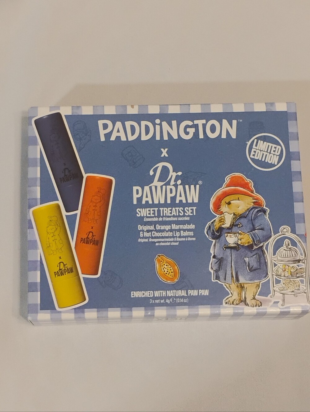 Paddington x Dr PawPaw Limited Edition Lip Balm Set - Yellow, Orange, Navy